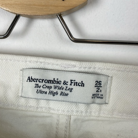 Abercrombie & Fitch The Crop Wide Leg Ultra High Rise 5 Pocket Raw Hem Womens 26 - Picture 10 of 10